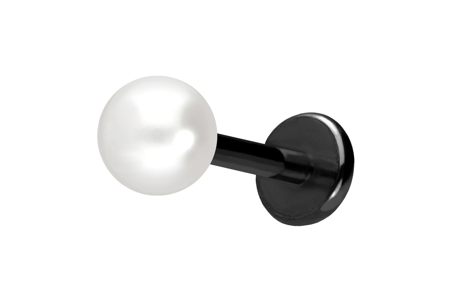 Titan Labret Piercing mit Push Fit SYNTHETISCHE PERLE